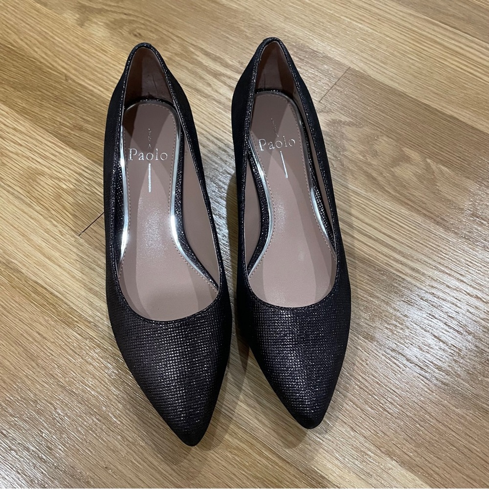 NWT Linea Paolo Bardot Pumps (Shimmering Chocolate Brown)